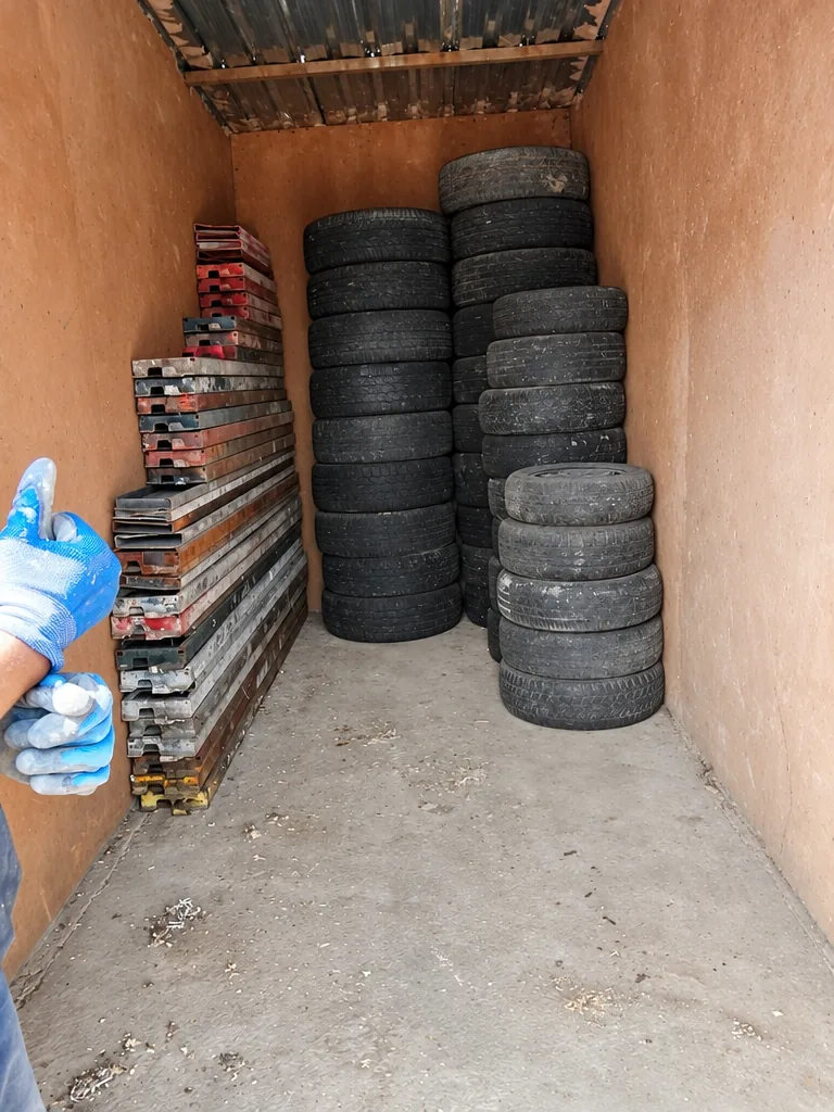Sorted tyres and materials